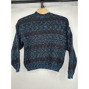 Street Scenes Men's Knit M Sweater‎ Blue Black Pullover Long Sleeves